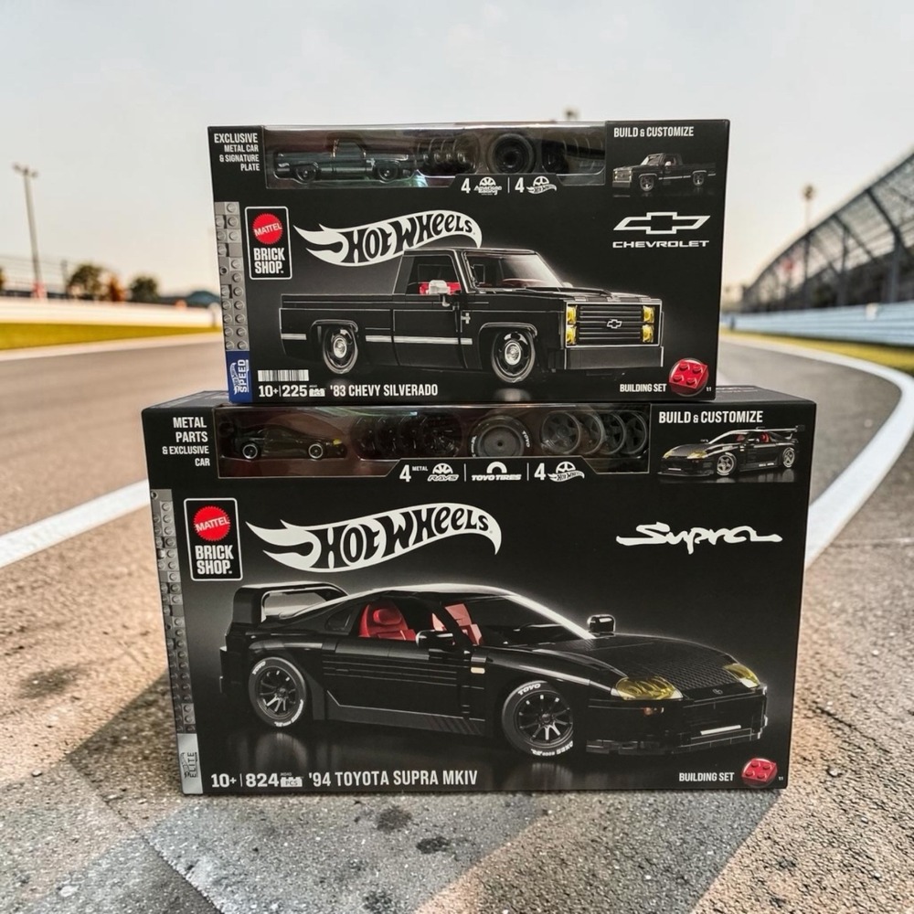 Mattel Brick Shop Hot Wheels Bundle (Supra and Silverado)